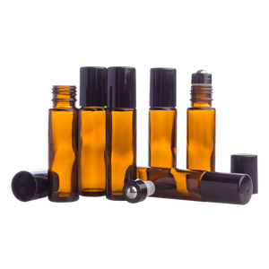 10ml amber roller bottles, 6 pcs