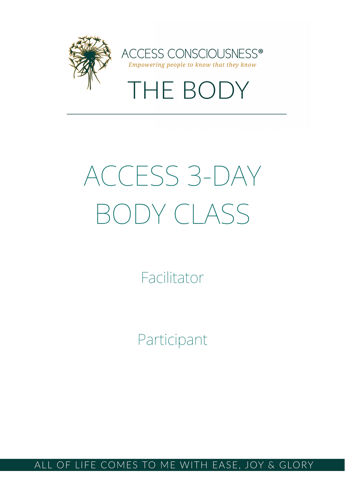 3 Day Body Class Manual
