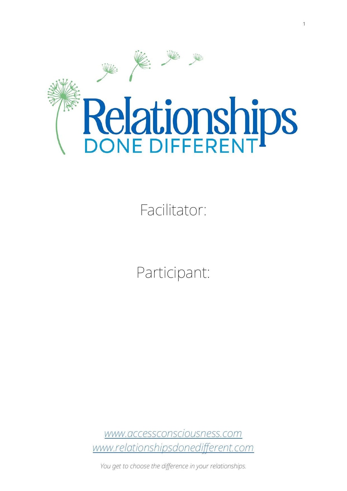 Relationships Done Differently Manual